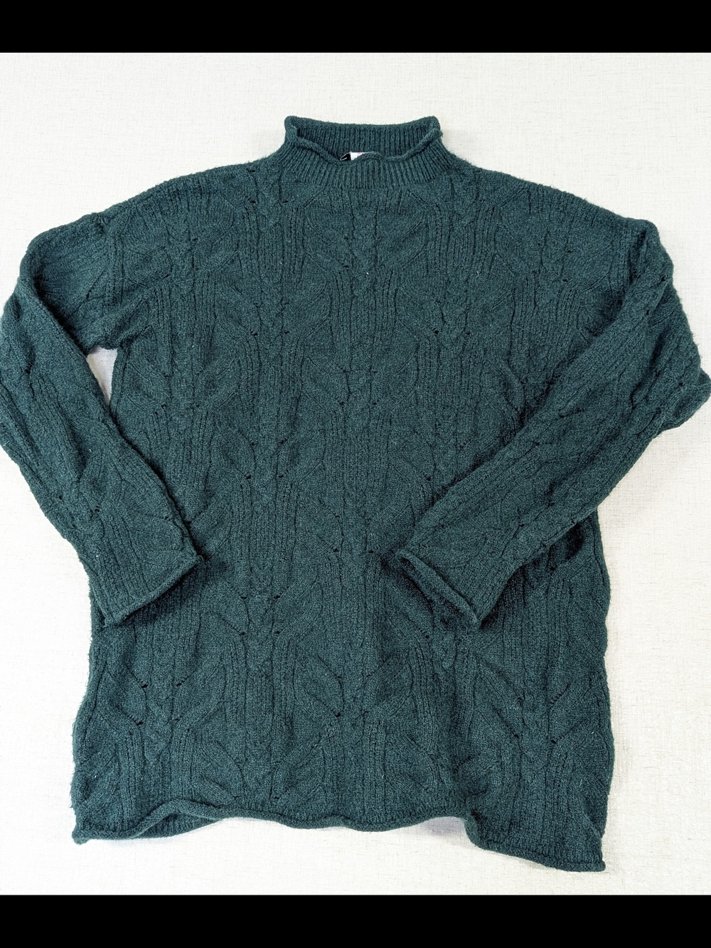 Cupcakes and Cashmere Dark Green Cable Knit Sweater Medium